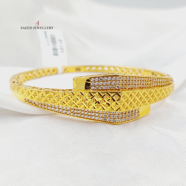 21K اسوارة نقش مرصع-مجوهرات الشيخ سعيد-Saeed Jewelry 