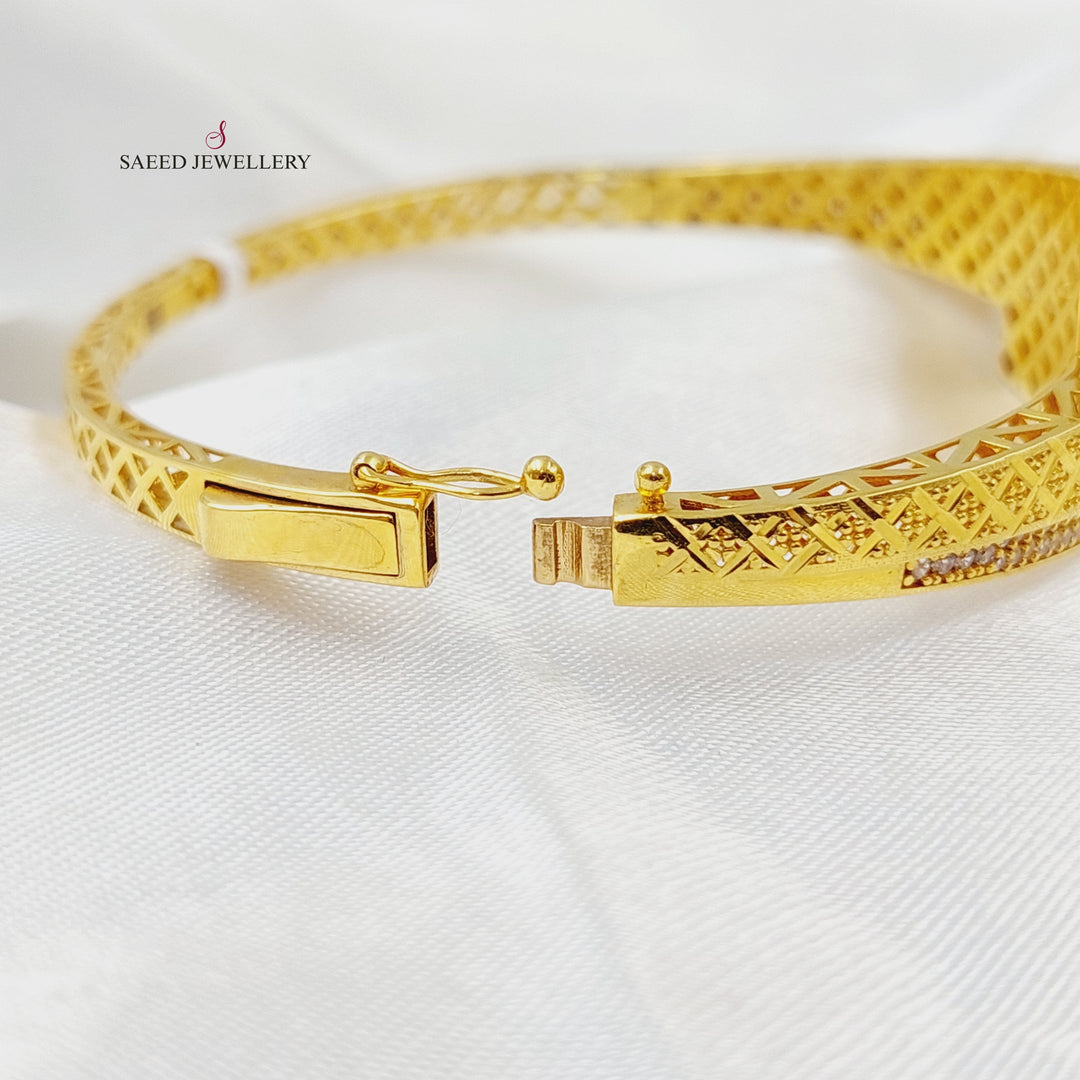 21K اسوارة نقش مرصع-مجوهرات الشيخ سعيد-Saeed Jewelry 