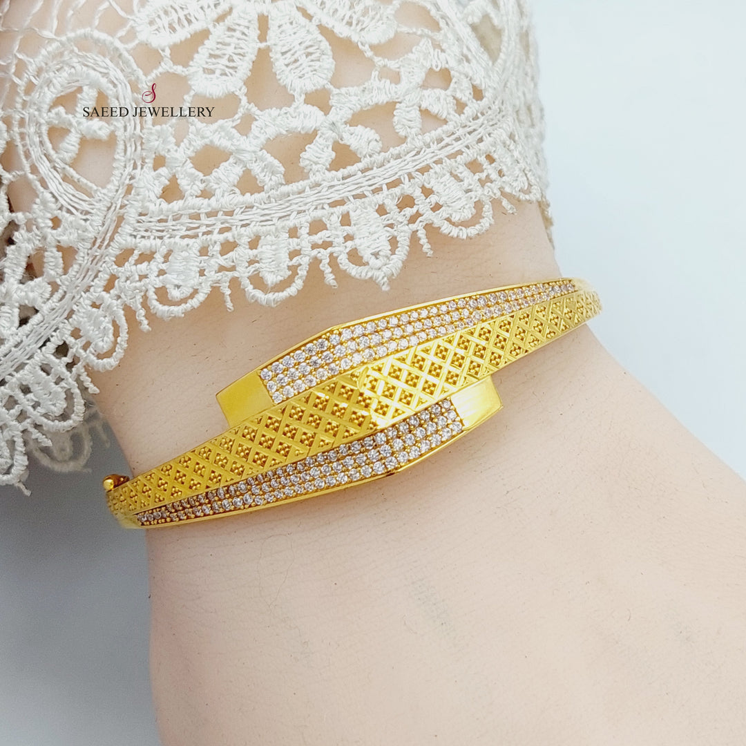 21K اسوارة نقش مرصع-مجوهرات الشيخ سعيد-Saeed Jewelry 