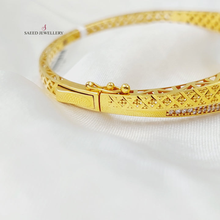 21K اسوارة نقش مرصع-مجوهرات الشيخ سعيد-Saeed Jewelry 