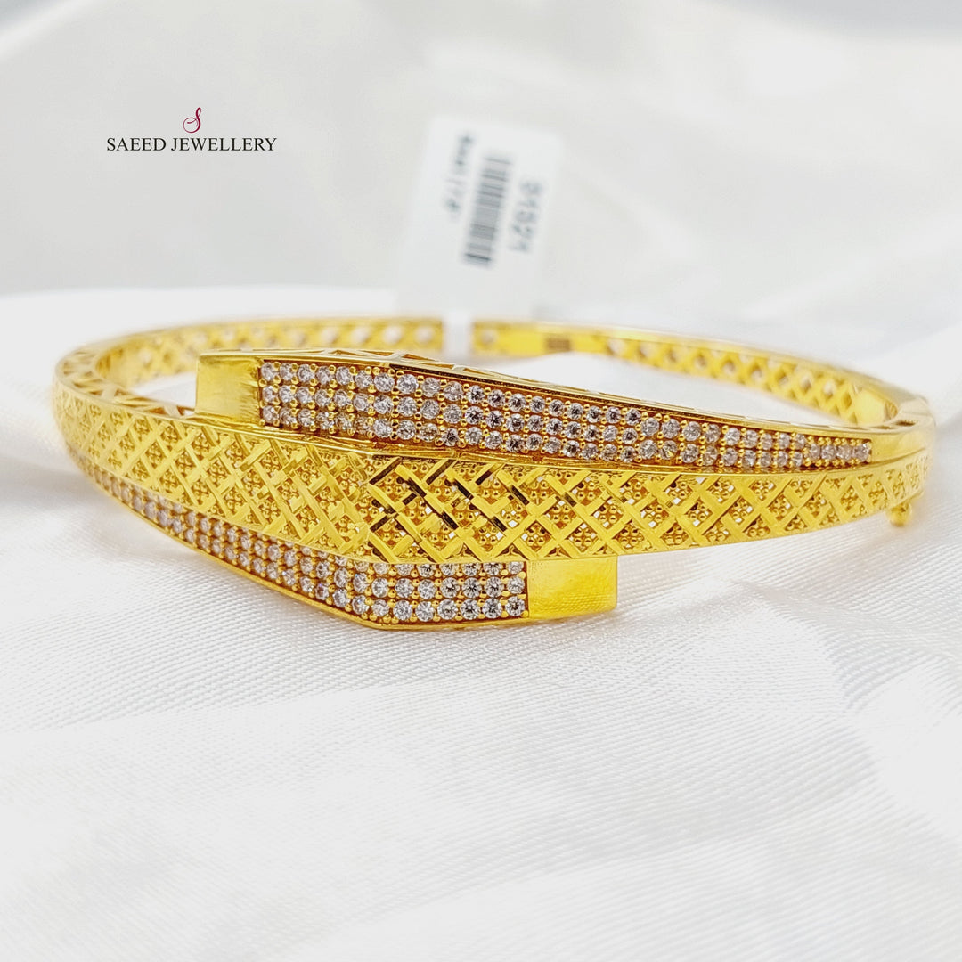 21K اسوارة نقش مرصع-مجوهرات الشيخ سعيد-Saeed Jewelry 