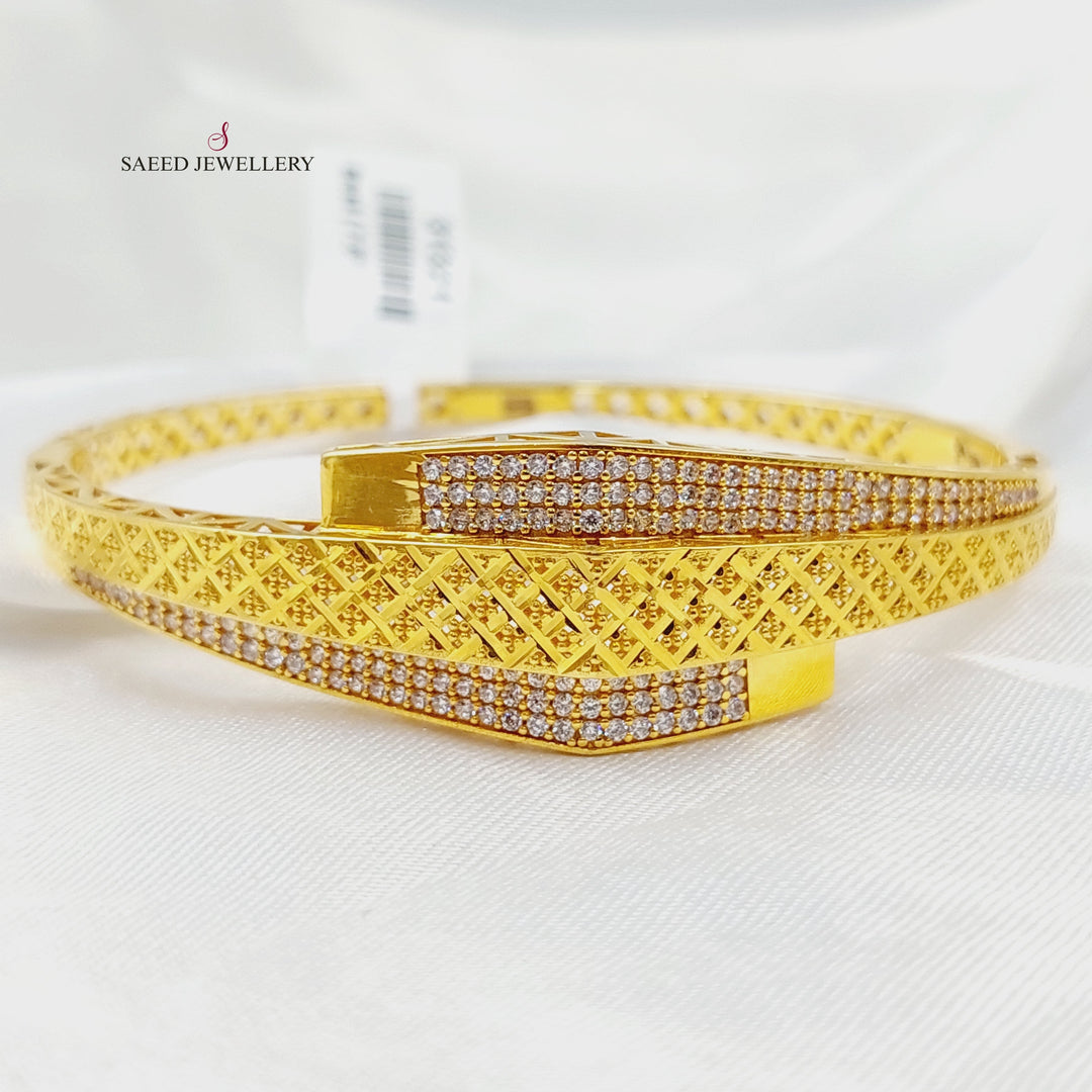 21K اسوارة نقش مرصع-مجوهرات الشيخ سعيد-Saeed Jewelry 