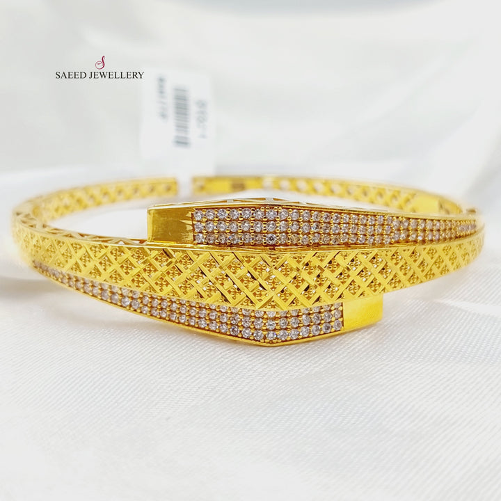 21K اسوارة نقش مرصع-مجوهرات الشيخ سعيد-Saeed Jewelry 