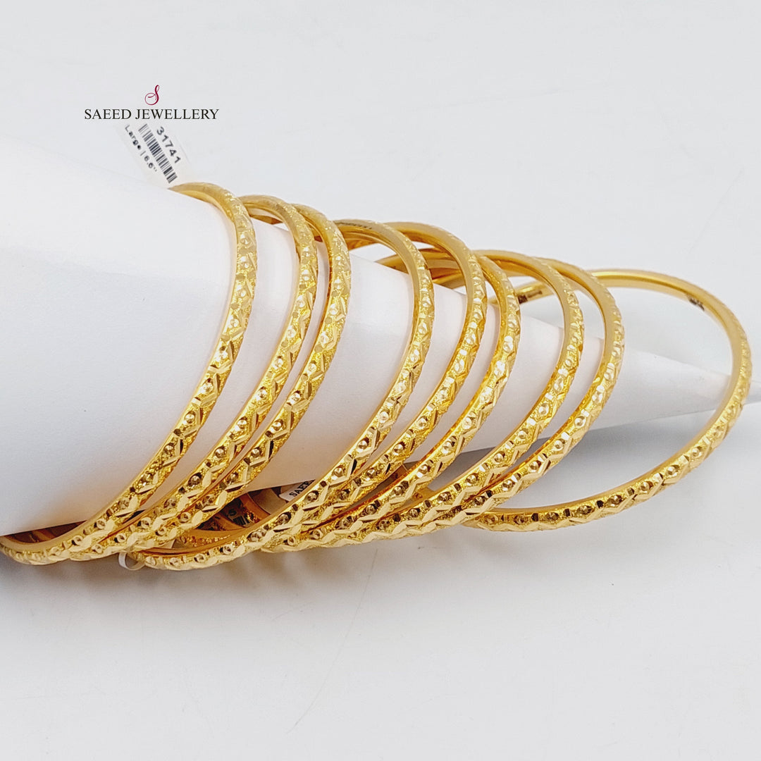 21K Gold Beehive Bangle by Saeed Jewelry - Image 9