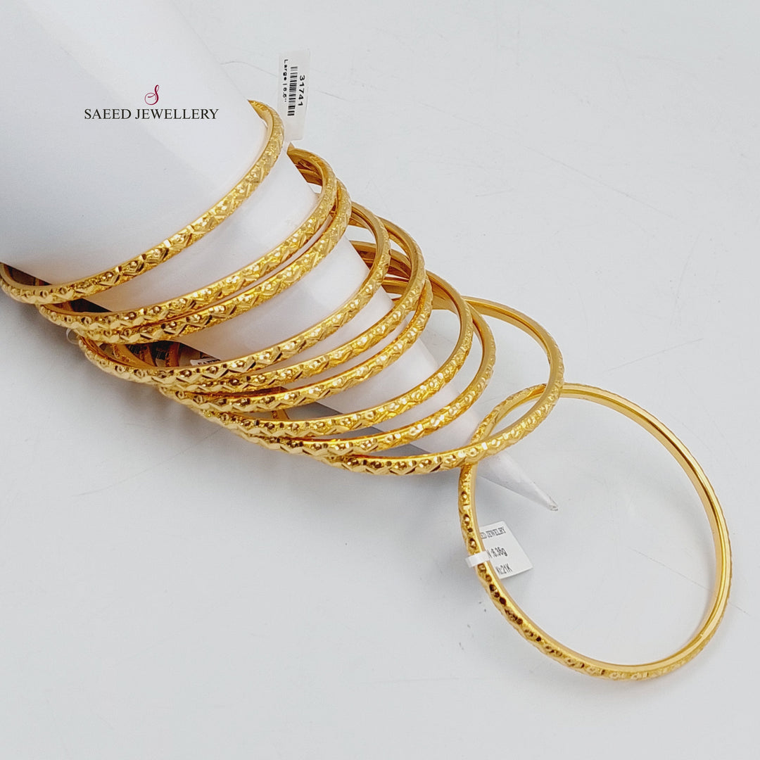 21K Gold Beehive Bangle by Saeed Jewelry - Image 1