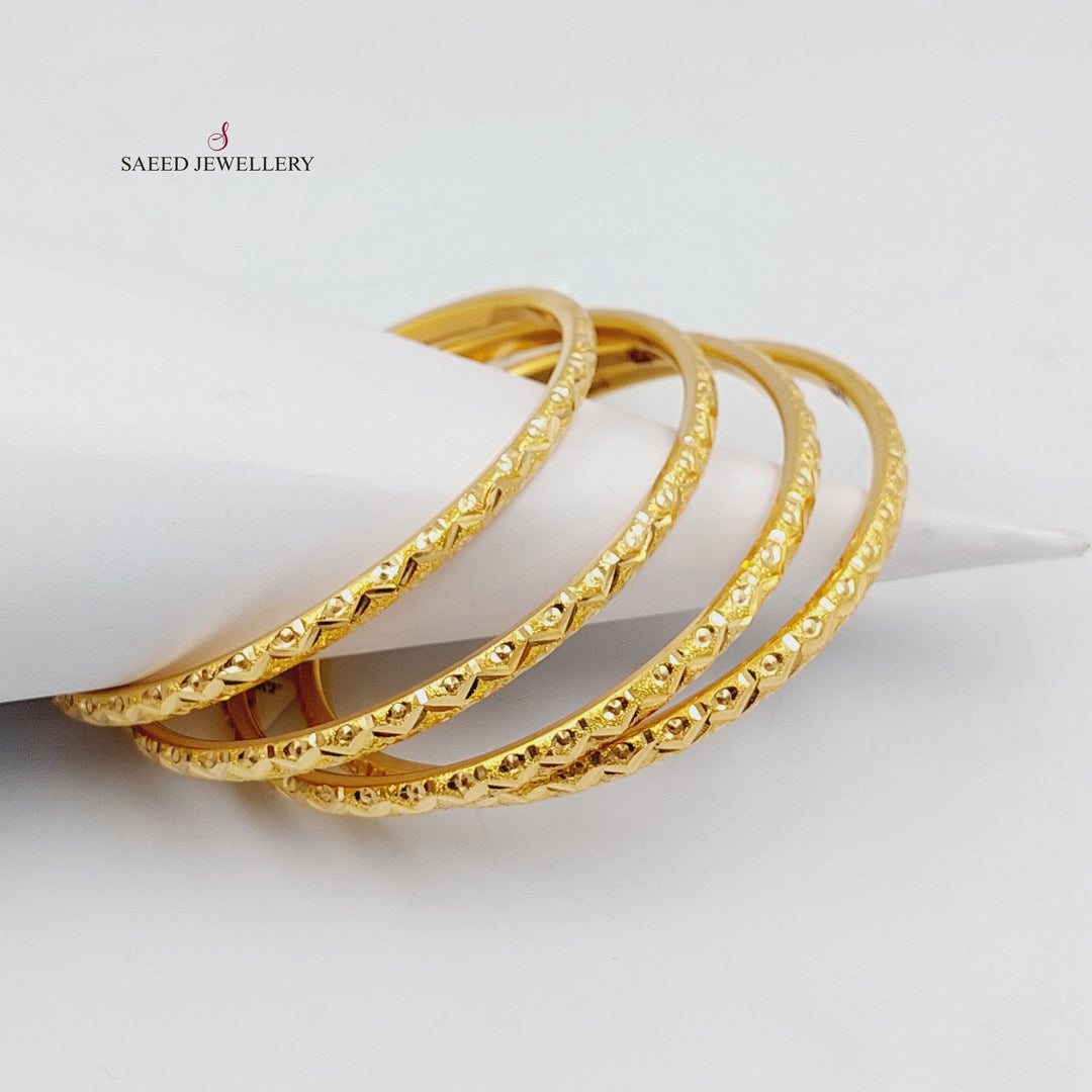 21K Gold Beehive Bangle by Saeed Jewelry - Image 4