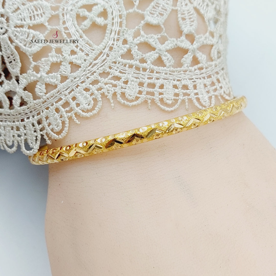 21K Gold Beehive Bangle by Saeed Jewelry - Image 11