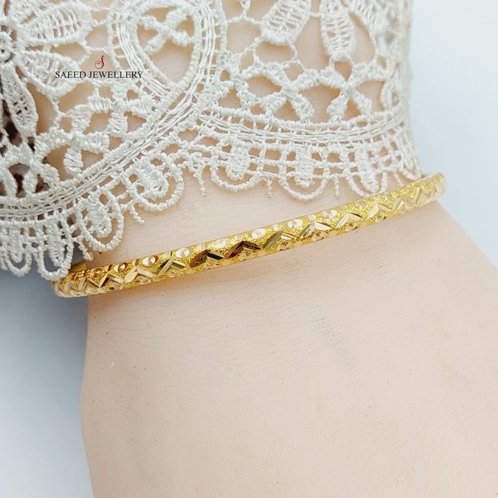 21K Gold Beehive Bangle by Saeed Jewelry - Image 11