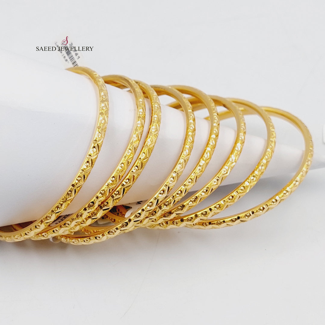 21K Gold Beehive Bangle by Saeed Jewelry - Image 8