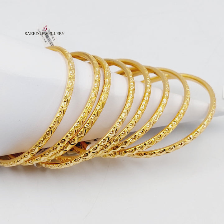 21K Gold Beehive Bangle by Saeed Jewelry - Image 8