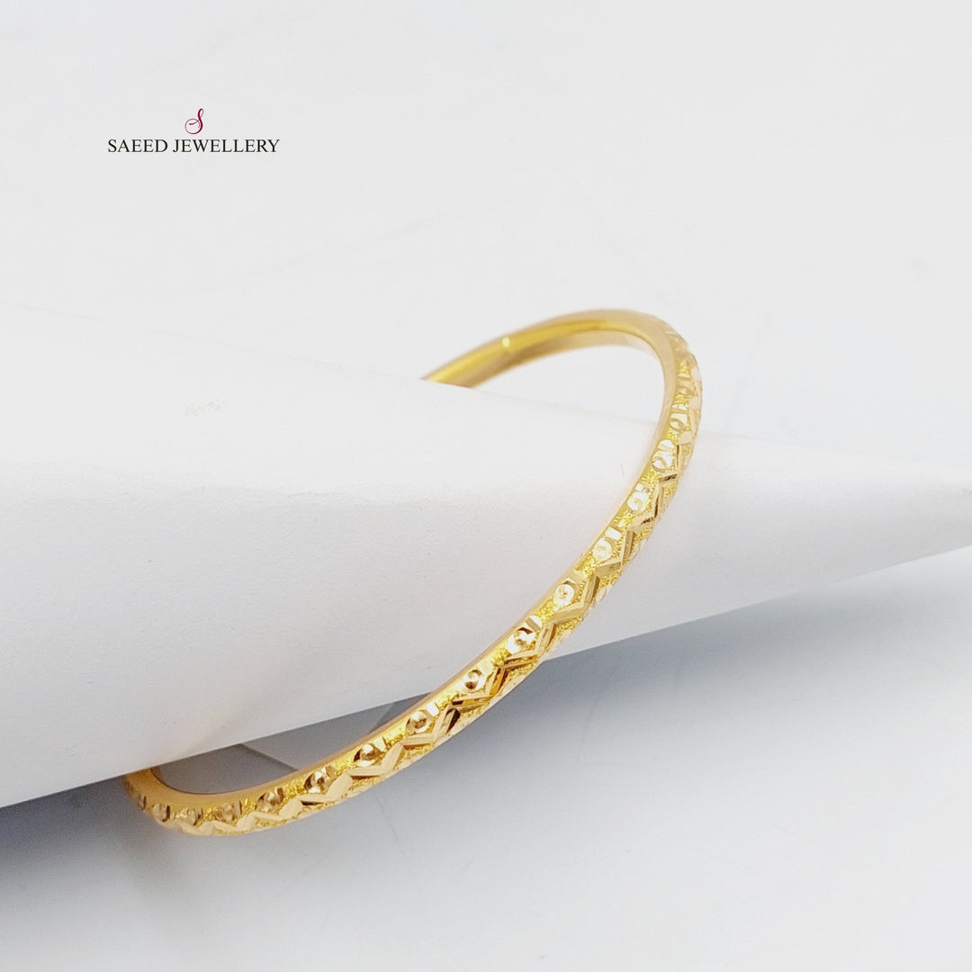 21K Gold Beehive Bangle by Saeed Jewelry - Image 2