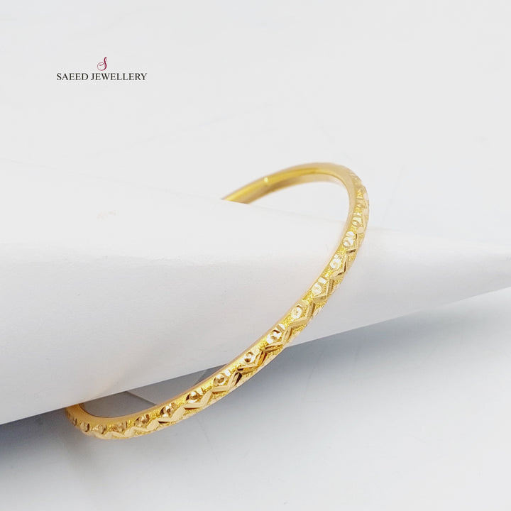 21K Gold Beehive Bangle by Saeed Jewelry - Image 2