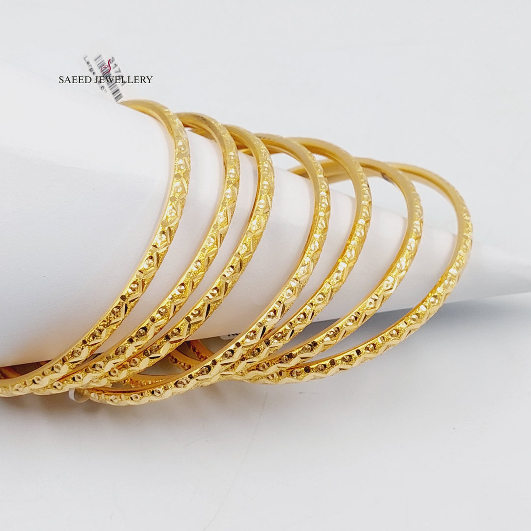 21K Gold Beehive Bangle by Saeed Jewelry - Image 7