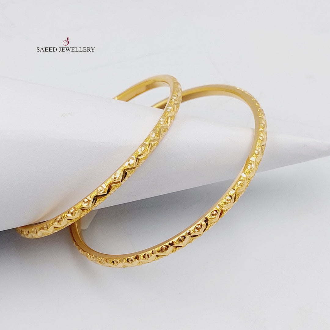 21K Gold Beehive Bangle by Saeed Jewelry - Image 3