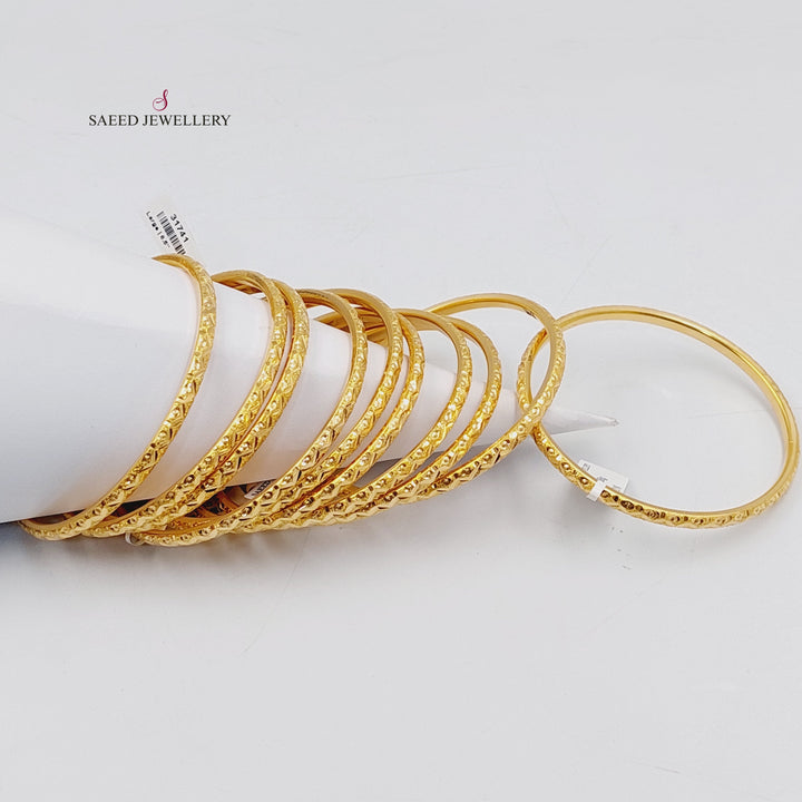 21K Gold Beehive Bangle by Saeed Jewelry - Image 10