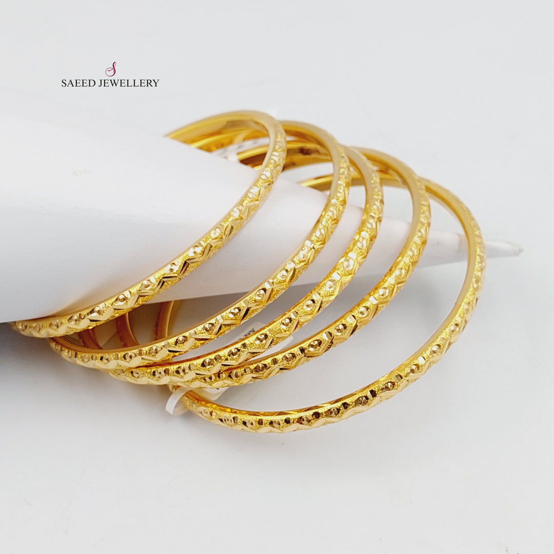 21K Gold Beehive Bangle by Saeed Jewelry - Image 5