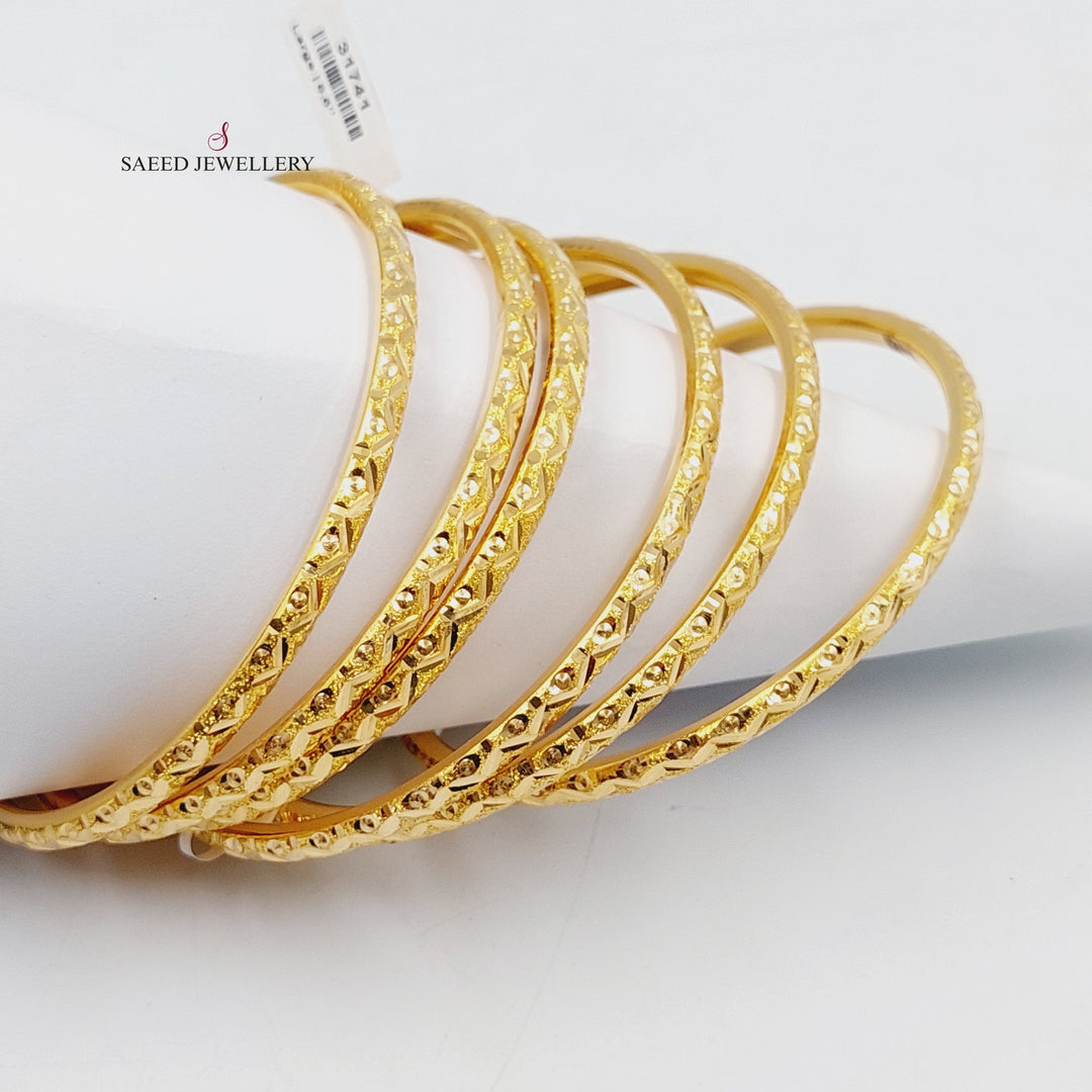 21K Gold Beehive Bangle by Saeed Jewelry - Image 6