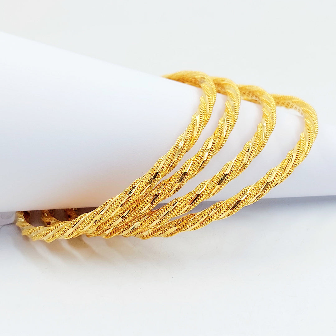 Deluxe Twisted Bangle Made of 21K Gold by Saeed Jewelry 
