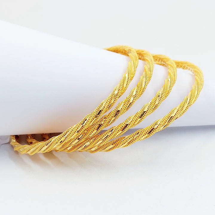 Deluxe Twisted Bangle Made of 21K Gold by Saeed Jewelry 