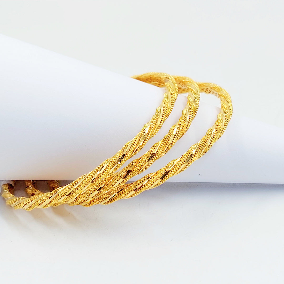 Deluxe Twisted Bangle Made of 21K Gold by Saeed Jewelry 
