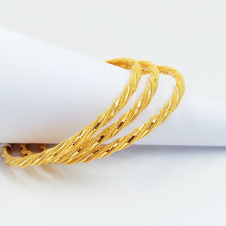 Deluxe Twisted Bangle Made of 21K Gold by Saeed Jewelry 