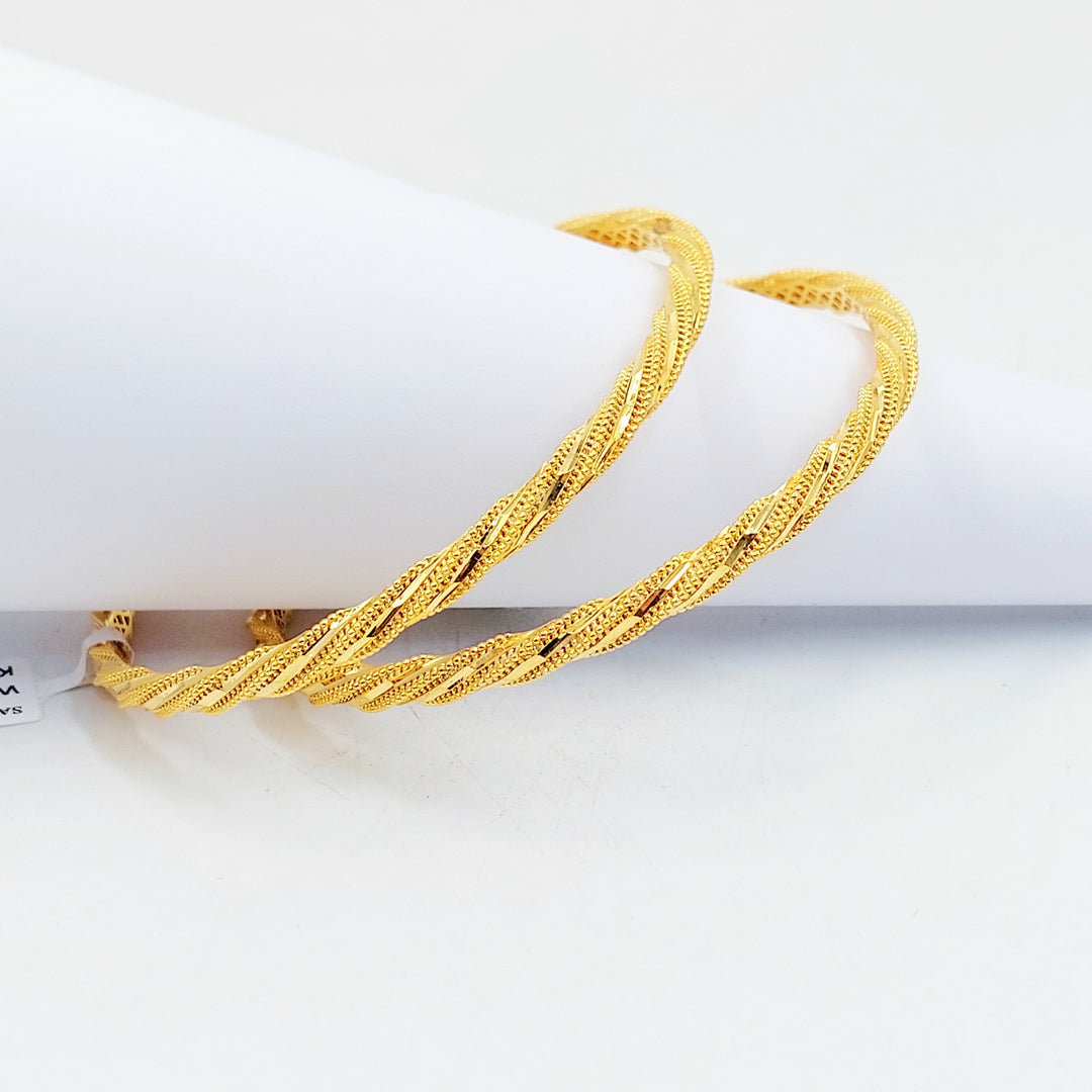 Deluxe Twisted Bangle Made of 21K Gold by Saeed Jewelry 