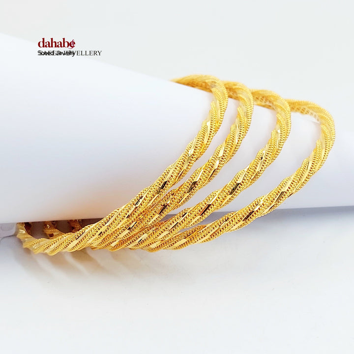 Deluxe Rope Bangle Made of 21K Gold by Saeed Jewelry 