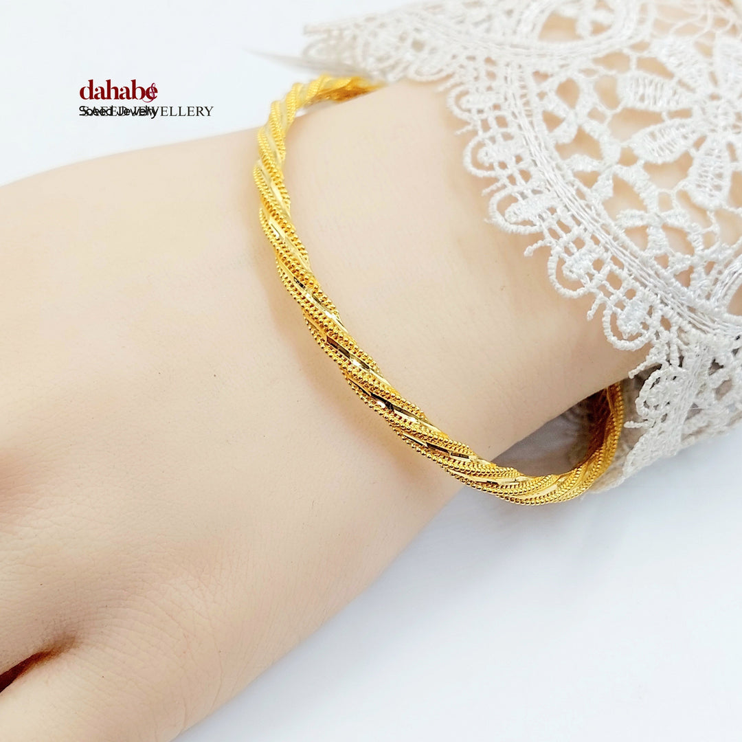 Deluxe Rope Bangle Made of 21K Gold by Saeed Jewelry 