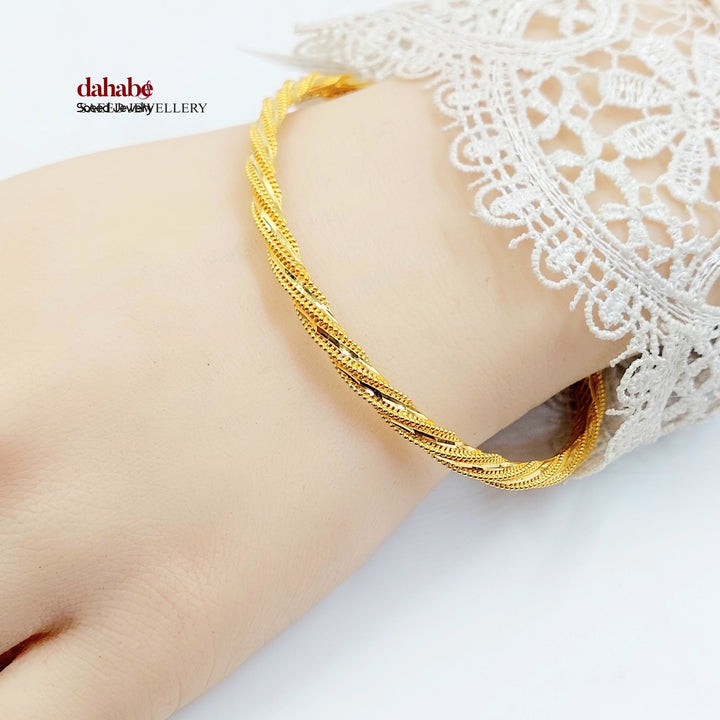 Deluxe Rope Bangle Made of 21K Gold by Saeed Jewelry 