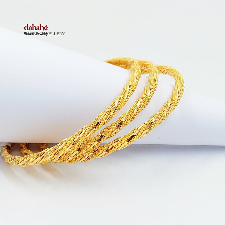 Deluxe Rope Bangle Made of 21K Gold by Saeed Jewelry 