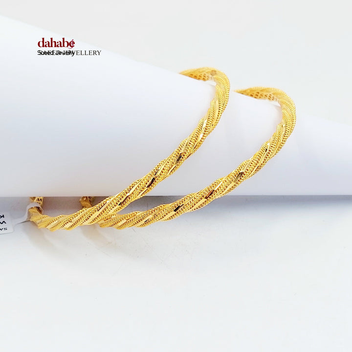Deluxe Rope Bangle Made of 21K Gold by Saeed Jewelry 