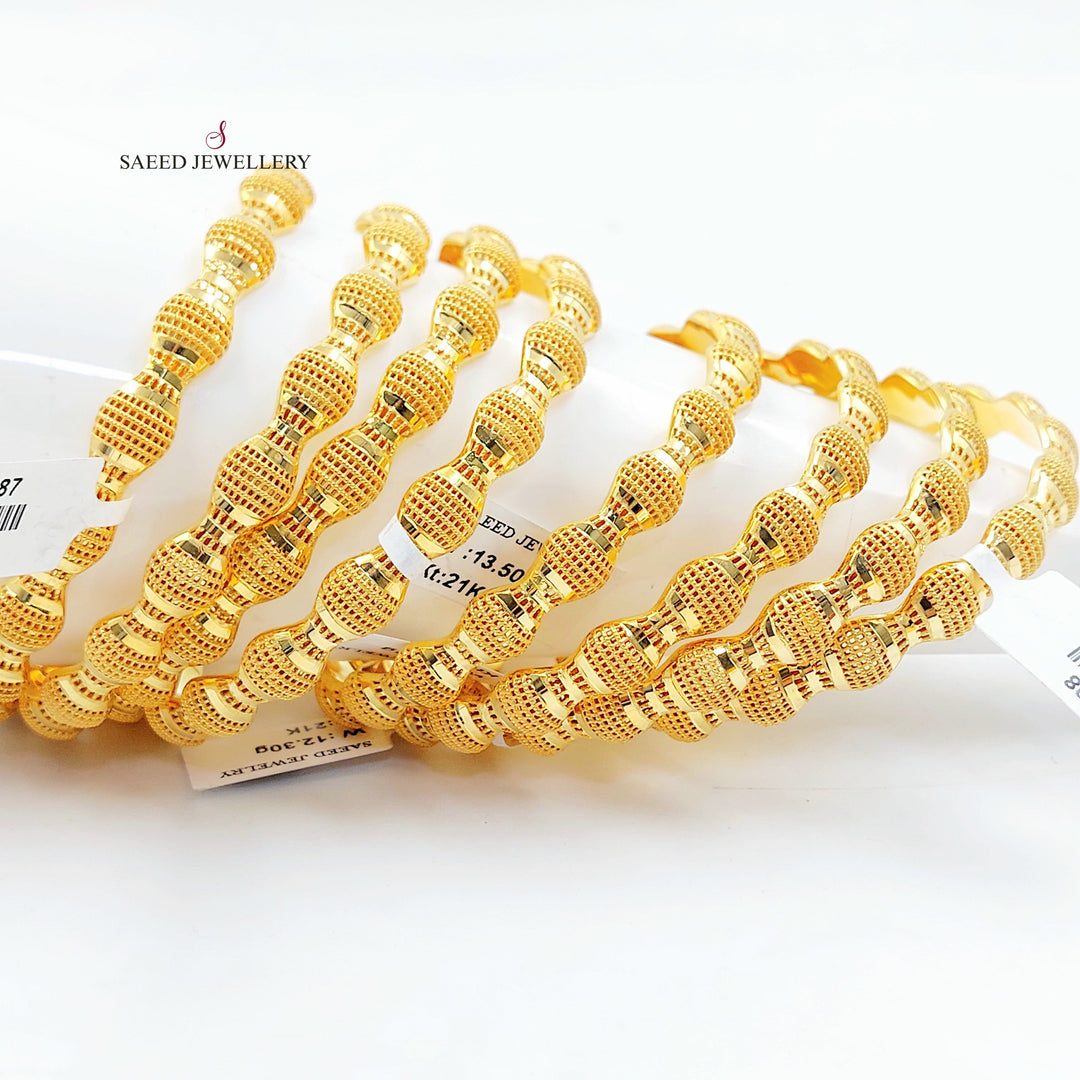 Deluxe Bahraini Bangle Made of 21K Gold by Saeed Jewelry 