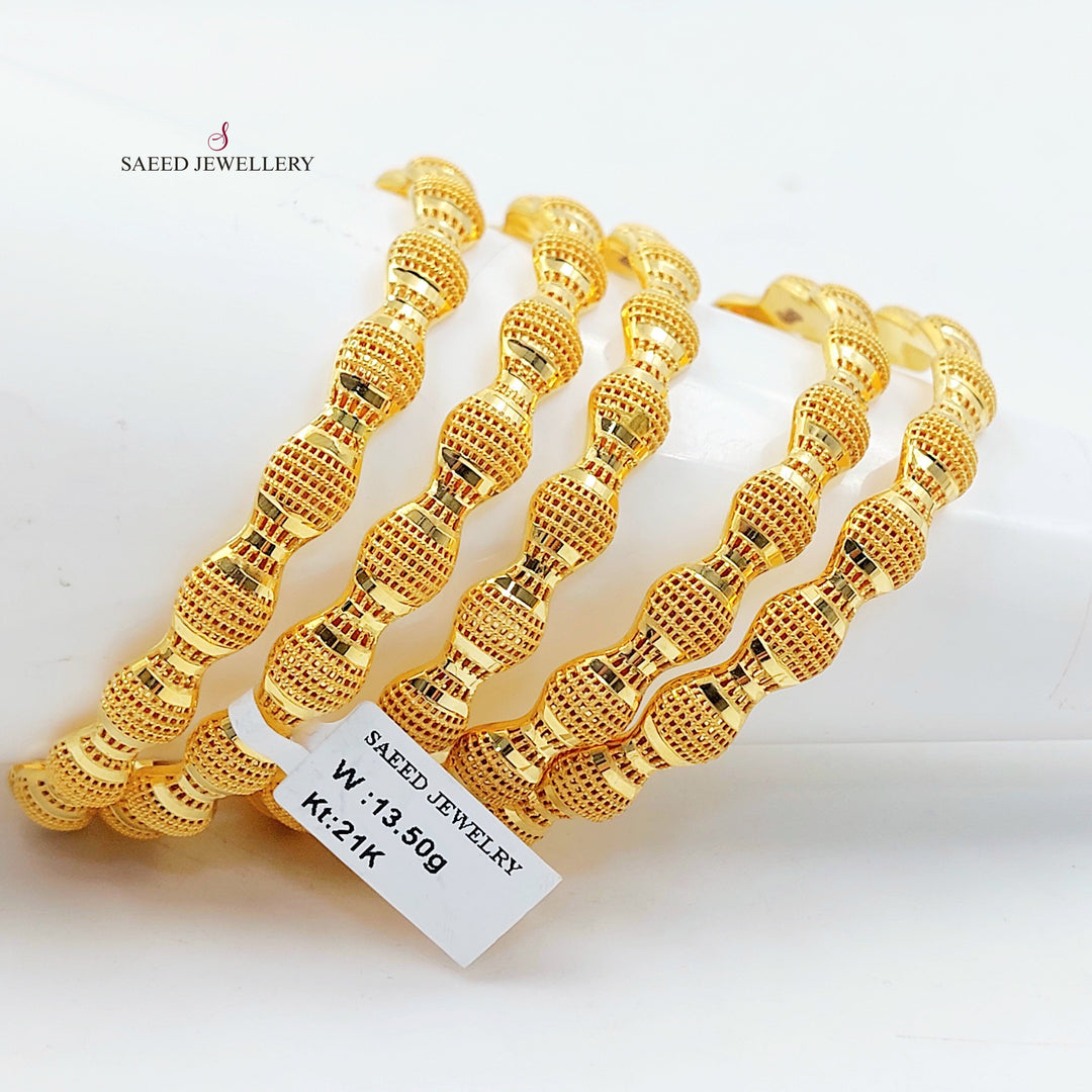 Deluxe Bahraini Bangle Made of 21K Gold by Saeed Jewelry 