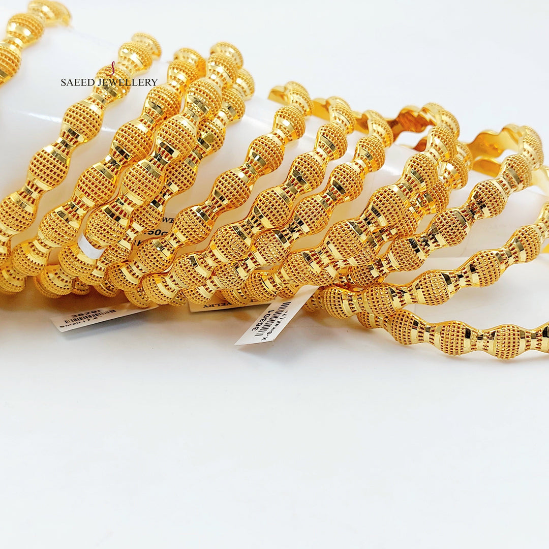 Deluxe Bahraini Bangle Made of 21K Gold by Saeed Jewelry 