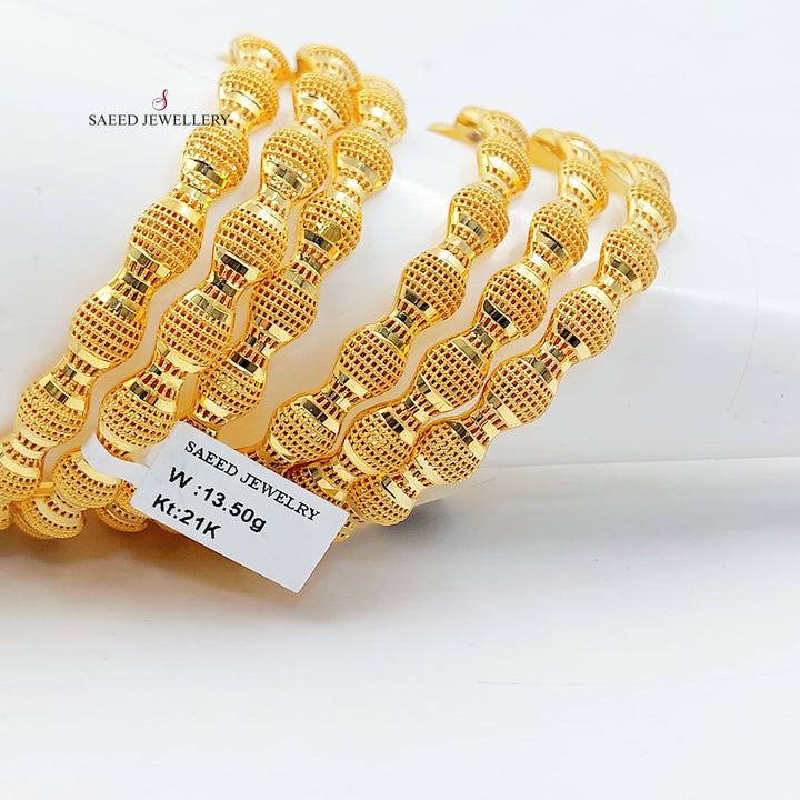 Deluxe Bahraini Bangle Made of 21K Gold by Saeed Jewelry 