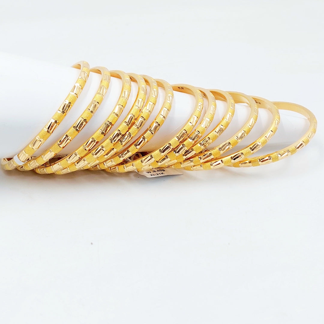 Engraved Bangle Made of 21K Gold by Saeed Jewelry 