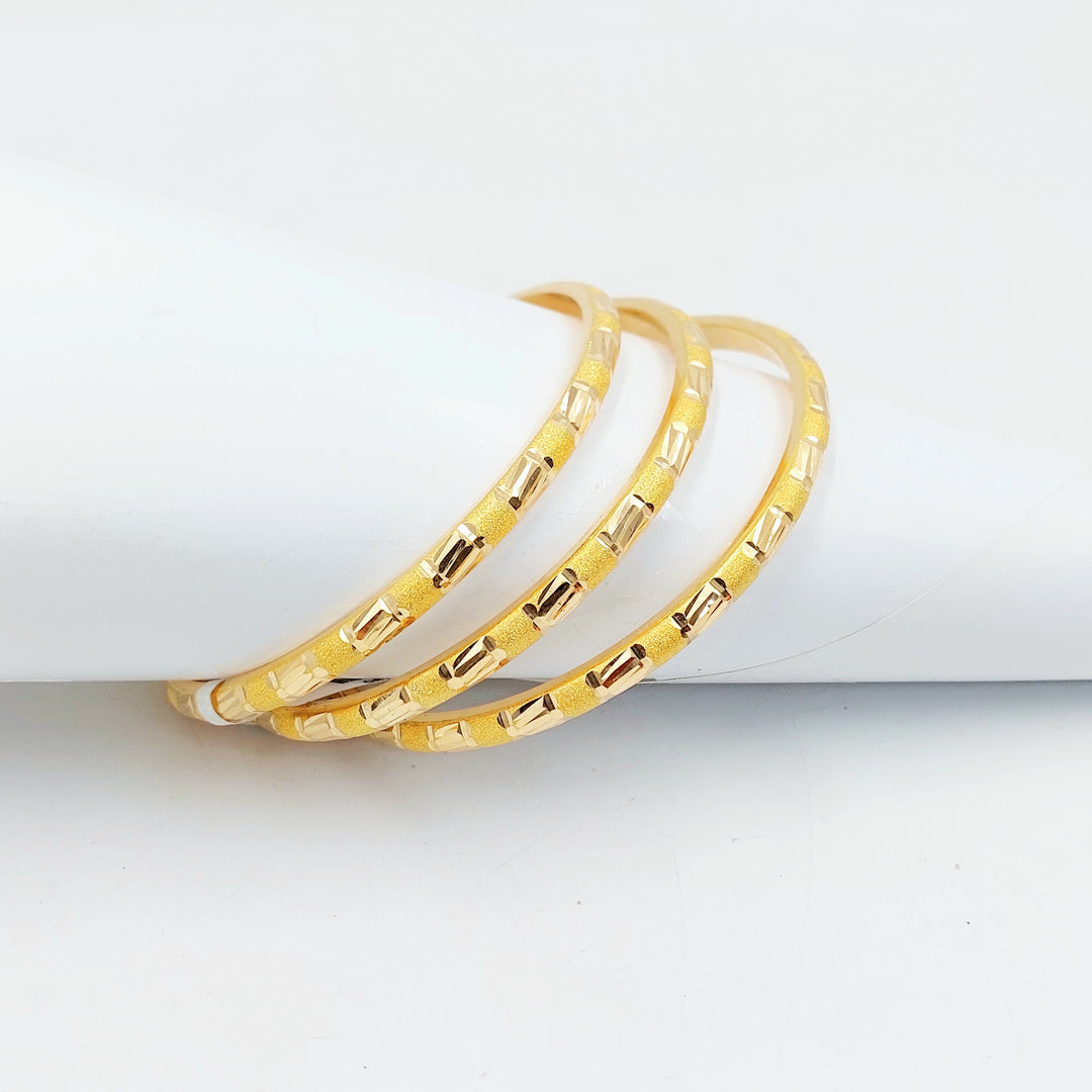 Engraved Bangle Made of 21K Gold by Saeed Jewelry 