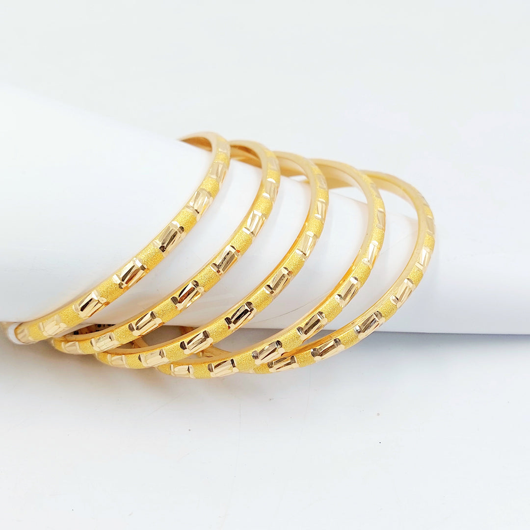 Engraved Bangle Made of 21K Gold by Saeed Jewelry 