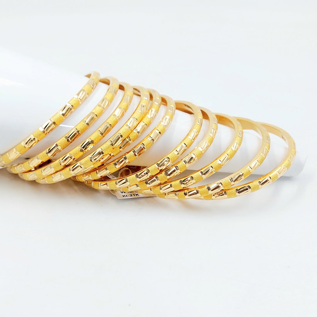 Engraved Bangle Made of 21K Gold by Saeed Jewelry 