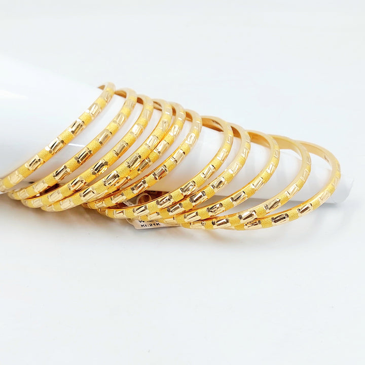 Engraved Bangle Made of 21K Gold by Saeed Jewelry 