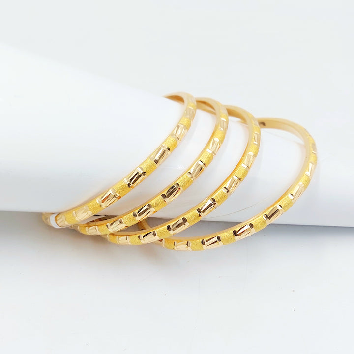 Engraved Bangle Made of 21K Gold by Saeed Jewelry 