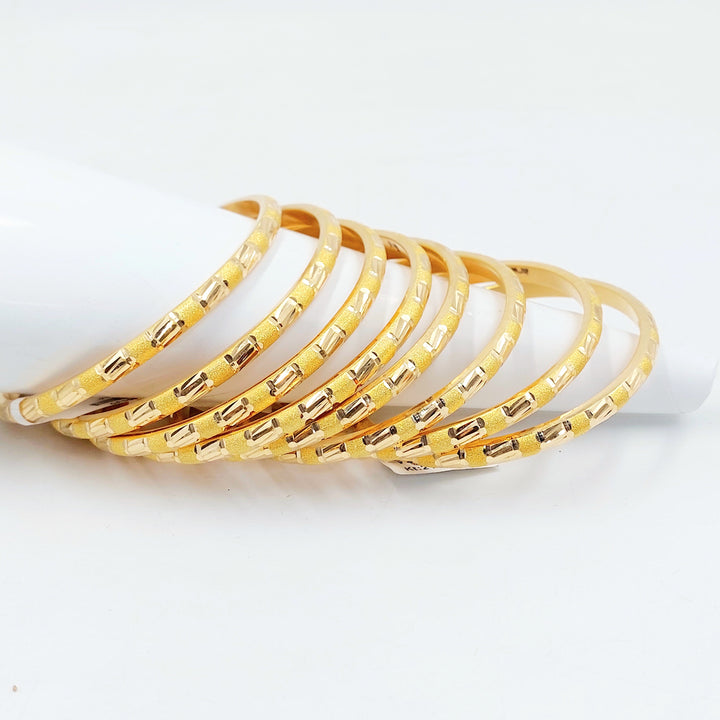 Engraved Bangle Made of 21K Gold by Saeed Jewelry 