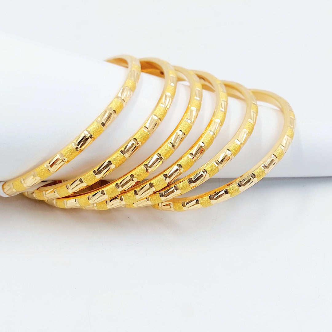 Engraved Bangle Made of 21K Gold by Saeed Jewelry 