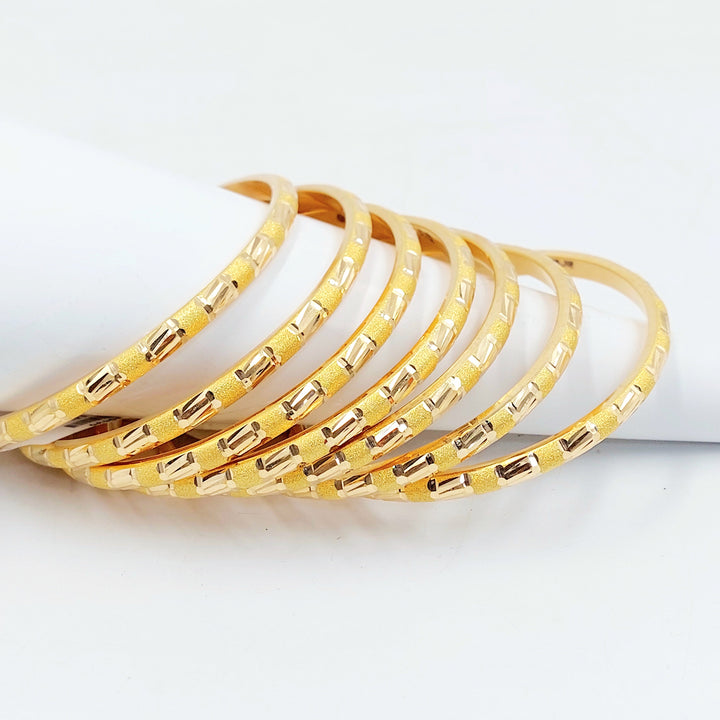 Engraved Bangle Made of 21K Gold by Saeed Jewelry 