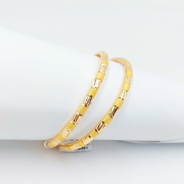 Engraved Bangle Made of 21K Gold by Saeed Jewelry 