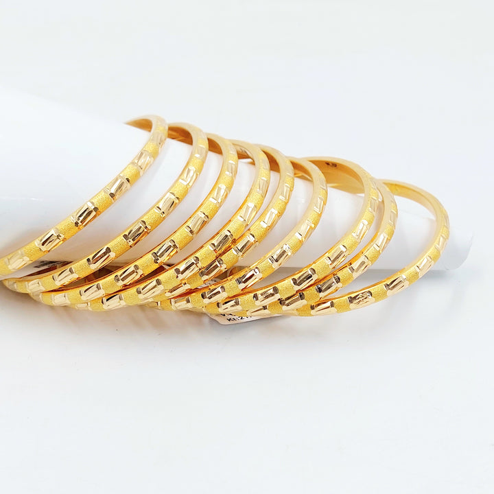 Engraved Bangle Made of 21K Gold by Saeed Jewelry 