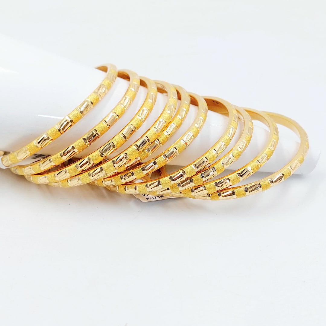 Engraved Bangle Made of 21K Gold by Saeed Jewelry 