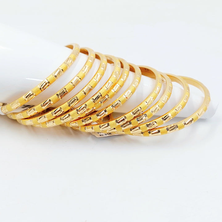 Engraved Bangle Made of 21K Gold by Saeed Jewelry 