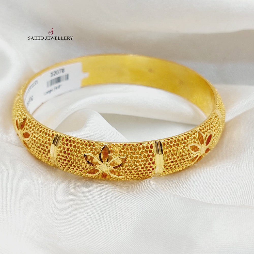 21K Gold Rose Bangle by Saeed Jewelry - Image 2