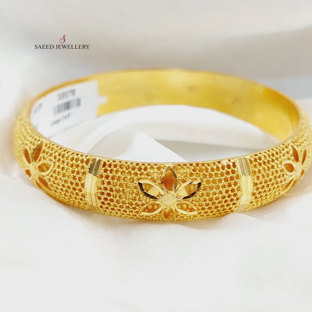 21K Gold Rose Bangle by Saeed Jewelry - Image 1